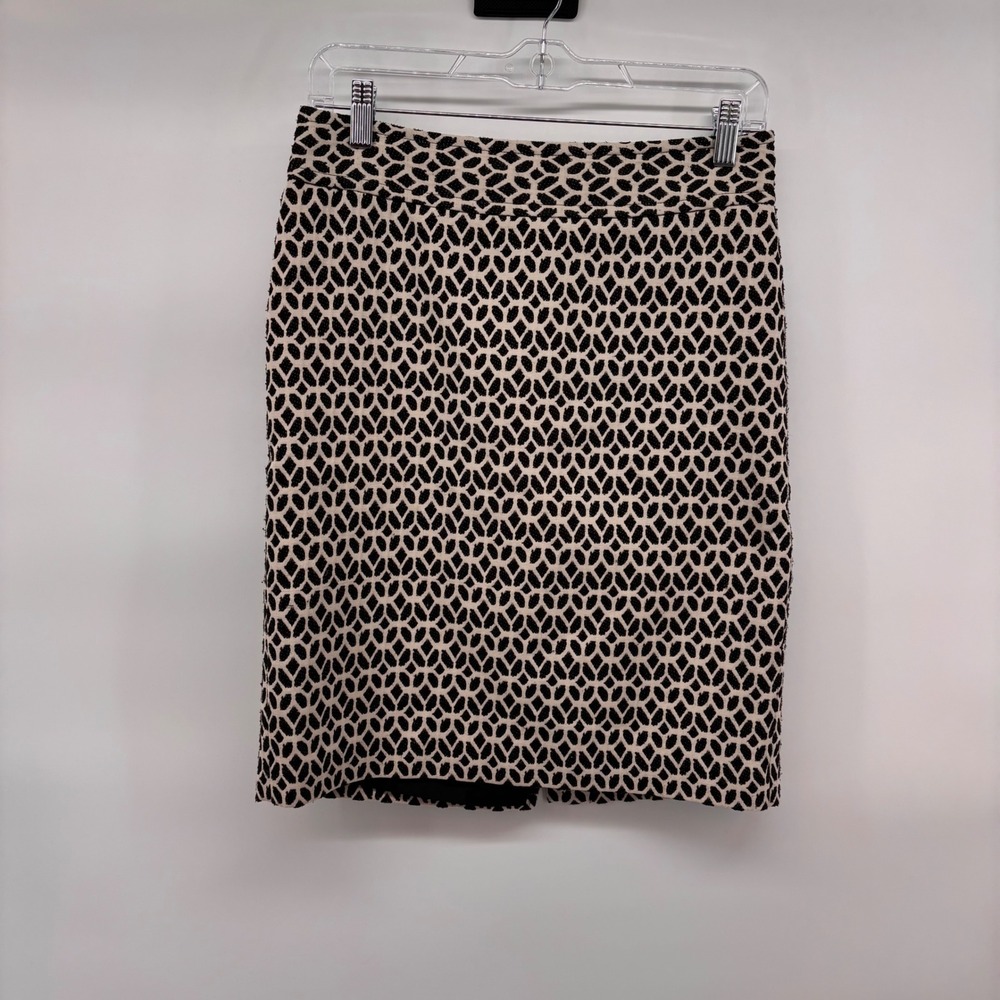 Ann Taylor‎ Beige & Black Patterned Pencil Skirt Women's Size 2 Career